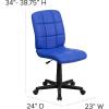 Flash Furniture Clayton Mid-Back Tufted Vinyl Upholstered Swivel Desk Chair with Padded Seat, Modern Adjustable Height Padded Office Chair, Black(Blue)
