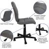 Flash Furniture Clayton Mid-Back Tufted Vinyl Upholstered Swivel Desk Chair with Padded Seat, Modern Adjustable Height Padded Office Chair, Black(Grey)