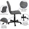 Flash Furniture Clayton Mid-Back Tufted Vinyl Upholstered Swivel Desk Chair with Padded Seat, Modern Adjustable Height Padded Office Chair, Black(Grey)