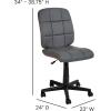 Flash Furniture Clayton Mid-Back Tufted Vinyl Upholstered Swivel Desk Chair with Padded Seat, Modern Adjustable Height Padded Office Chair, Black(Grey)