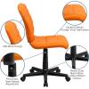 Flash Furniture Clayton Mid-Back Tufted Vinyl Upholstered Swivel Desk Chair with Padded Seat, Modern Adjustable Height Padded Office Chair, Black(Orange)