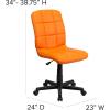 Flash Furniture Clayton Mid-Back Tufted Vinyl Upholstered Swivel Desk Chair with Padded Seat, Modern Adjustable Height Padded Office Chair, Black(Orange)