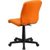 Flash Furniture Clayton Mid-Back Tufted Vinyl Upholstered Swivel Desk Chair with Padded Seat, Modern Adjustable Height Padded Office Chair, Black(Orange)