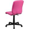 Flash Furniture Clayton Mid-Back Tufted Vinyl Upholstered Swivel Desk Chair with Padded Seat, Modern Adjustable Height Padded Office Chair, Black(Pink)