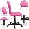 Flash Furniture Clayton Mid-Back Tufted Vinyl Upholstered Swivel Desk Chair with Padded Seat, Modern Adjustable Height Padded Office Chair, Black(Pink)