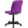 Flash Furniture Clayton Mid-Back Tufted Vinyl Upholstered Swivel Desk Chair with Padded Seat, Modern Adjustable Height Padded Office Chair, Black(Purple)