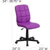 Flash Furniture Clayton Mid-Back Tufted Vinyl Upholstered Swivel Desk Chair with Padded Seat, Modern Adjustable Height Padded Office Chair, Black(Purple)