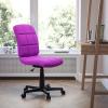 Flash Furniture Clayton Mid-Back Tufted Vinyl Upholstered Swivel Desk Chair with Padded Seat, Modern Adjustable Height Padded Office Chair, Black(Purple)
