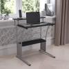Flash Furniture Clifton Modern Office Computer Desk with Top and Bottom Storage Shelves, Small Computer Desk for Home Office, 28″W, Black(Black)