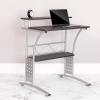 Flash Furniture Clifton Modern Office Computer Desk with Top and Bottom Storage Shelves, Small Computer Desk for Home Office, 28″W, Black(Black)