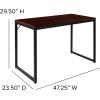 Flash Furniture Clifton Modern Office Computer Desk with Top and Bottom Storage Shelves, Small Computer Desk for Home Office, 28″W, Black(Mahogany)