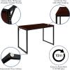 Flash Furniture Clifton Modern Office Computer Desk with Top and Bottom Storage Shelves, Small Computer Desk for Home Office, 28″W, Black(Mahogany)