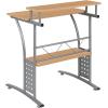 Flash Furniture Clifton Modern Office Computer Desk with Top and Bottom Storage Shelves, Small Computer Desk for Home Office, 28″W, Black(Maple)