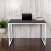 Flash Furniture Clifton Modern Office Computer Desk with Top and Bottom Storage Shelves, Small Computer Desk for Home Office, 28″W, Black(Rustic Gray)