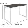 Flash Furniture Clifton Modern Office Computer Desk with Top and Bottom Storage Shelves, Small Computer Desk for Home Office, 28″W, Black(Rustic Gray)