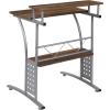 Flash Furniture Clifton Modern Office Computer Desk with Top and Bottom Storage Shelves, Small Computer Desk for Home Office, 28″W, Black(Rustic Walnut)