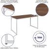 Flash Furniture Clifton Modern Office Computer Desk with Top and Bottom Storage Shelves, Small Computer Desk for Home Office, 28″W, Black(Walnut)