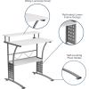 Flash Furniture Clifton Modern Office Computer Desk with Top and Bottom Storage Shelves, Small Computer Desk for Home Office, 28″W, Black(White)