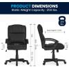 Flash Furniture Coffman Flash Fundamentals Mid-Back LeatherSoft Office and Gaming Chair, Ergonomic Office Chair with Padded LeatherSoft Seat and Arms, Black