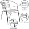 Flash Furniture Commercial Aluminum Slat Back Stacking Outdoor Restaurant Chairs, Modern Stackable Patio Chairs for Restaurants, Set of 4, Silver(Set of 1)