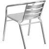 Flash Furniture Commercial Aluminum Slat Back Stacking Outdoor Restaurant Chairs, Modern Stackable Patio Chairs for Restaurants, Set of 4, Silver(Set of 1)