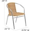 Flash Furniture Commercial Aluminum and Black Rattan Indoor-Outdoor Restaurant Stack Chair(Aluminum and Beige)