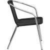 Flash Furniture Commercial Aluminum and Black Rattan Indoor-Outdoor Restaurant Stack Chair(Aluminum and Black)