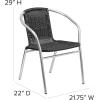 Flash Furniture Commercial Aluminum and Black Rattan Indoor-Outdoor Restaurant Stack Chair(Aluminum and Black)