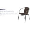 Flash Furniture Commercial Aluminum and Black Rattan Indoor-Outdoor Restaurant Stack Chair(Aluminum and Dark Brown)