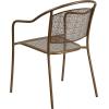 Flash Furniture Commercial Grade Black Indoor-Outdoor Steel Patio Arm Chair with Round Back(Gold)