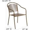 Flash Furniture Commercial Grade Black Indoor-Outdoor Steel Patio Arm Chair with Round Back(Gold)