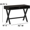 Flash Furniture Darla Computer Desk – Black Home Office Desk with Storage Drawer – 42″ Long Writing Desk for Bedroom(Black)