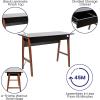 Flash Furniture Darla Computer Desk – Black Home Office Desk with Storage Drawer – 42″ Long Writing Desk for Bedroom(Black/Walnut)