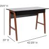Flash Furniture Darla Computer Desk – Black Home Office Desk with Storage Drawer – 42″ Long Writing Desk for Bedroom(Black/Walnut)
