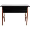 Flash Furniture Darla Computer Desk – Black Home Office Desk with Storage Drawer – 42″ Long Writing Desk for Bedroom(Black/Walnut)
