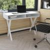 Flash Furniture Darla Computer Desk – Black Home Office Desk with Storage Drawer – 42″ Long Writing Desk for Bedroom(White)
