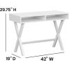 Flash Furniture Darla Computer Desk – Black Home Office Desk with Storage Drawer – 42″ Long Writing Desk for Bedroom(White)