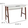 Flash Furniture Darla Computer Desk – Black Home Office Desk with Storage Drawer – 42″ Long Writing Desk for Bedroom(White/Walnut)
