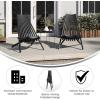 Flash Furniture Delia Commercial Indoor/Outdoor Wood Folding Chair, Low Profile Lounge for Patio, Porch, or Garden, Versatile Weather-Resistant Acacia Wood, Brown(Black)