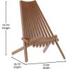 Flash Furniture Delia Commercial Indoor/Outdoor Wood Folding Chair, Low Profile Lounge for Patio, Porch, or Garden, Versatile Weather-Resistant Acacia Wood, Brown(Brown)
