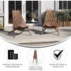 Flash Furniture Delia Commercial Indoor/Outdoor Wood Folding Chair, Low Profile Lounge for Patio, Porch, or Garden, Versatile Weather-Resistant Acacia Wood, Brown(Brown)