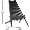 Flash Furniture Delia Commercial Indoor/Outdoor Wood Folding Chair, Low Profile Lounge for Patio, Porch, or Garden, Versatile Weather-Resistant Acacia Wood, Brown(Black)