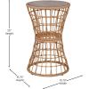 Flash Furniture Devon Indoor/Outdoor Rattan Rope Table – Natural Finish Polyethylene Rattan – Black Finished Engineered Wood Top – Fade and Weather Resistant