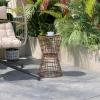 Flash Furniture Devon Indoor/Outdoor Rattan Rope Table – Natural Finish Polyethylene Rattan – Black Finished Engineered Wood Top – Fade and Weather Resistant