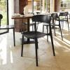 Flash Furniture Dover Patio Chair with Curved Backrest and Contoured Seat, Commercial All-Weather Stacking Resin Chair, UV Resistant, Indoor-Outdoor, Black, Set of 2(Black)