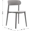 Flash Furniture Dover Patio Chair with Curved Backrest and Contoured Seat, Commercial All-Weather Stacking Resin Chair, UV Resistant, Indoor-Outdoor, Black, Set of 2(Grey)
