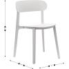 Flash Furniture Dover Patio Chair with Curved Backrest and Contoured Seat, Commercial All-Weather Stacking Resin Chair, UV Resistant, Indoor-Outdoor, Black, Set of 2(White)