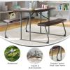 Flash Furniture Easy Folding Plastic Kids Outdoor Picnic Table and Benches-Commercial Grade-Recommended for up to Age 5, Set of 1, Grey(Brown)