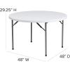 Flash Furniture Elon 2′ Round All-Occasion Plastic Folding Event Table, Folding Banquet Table for Indoor/Outdoor Events, White(48″ Round)