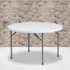 Flash Furniture Elon 2′ Round All-Occasion Plastic Folding Event Table, Folding Banquet Table for Indoor/Outdoor Events, White(48″ Round)